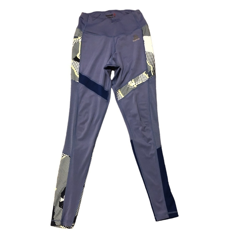 REEBOK Leggings Women's Size Small Blue Multicolor Speedwick Athletic Leggings